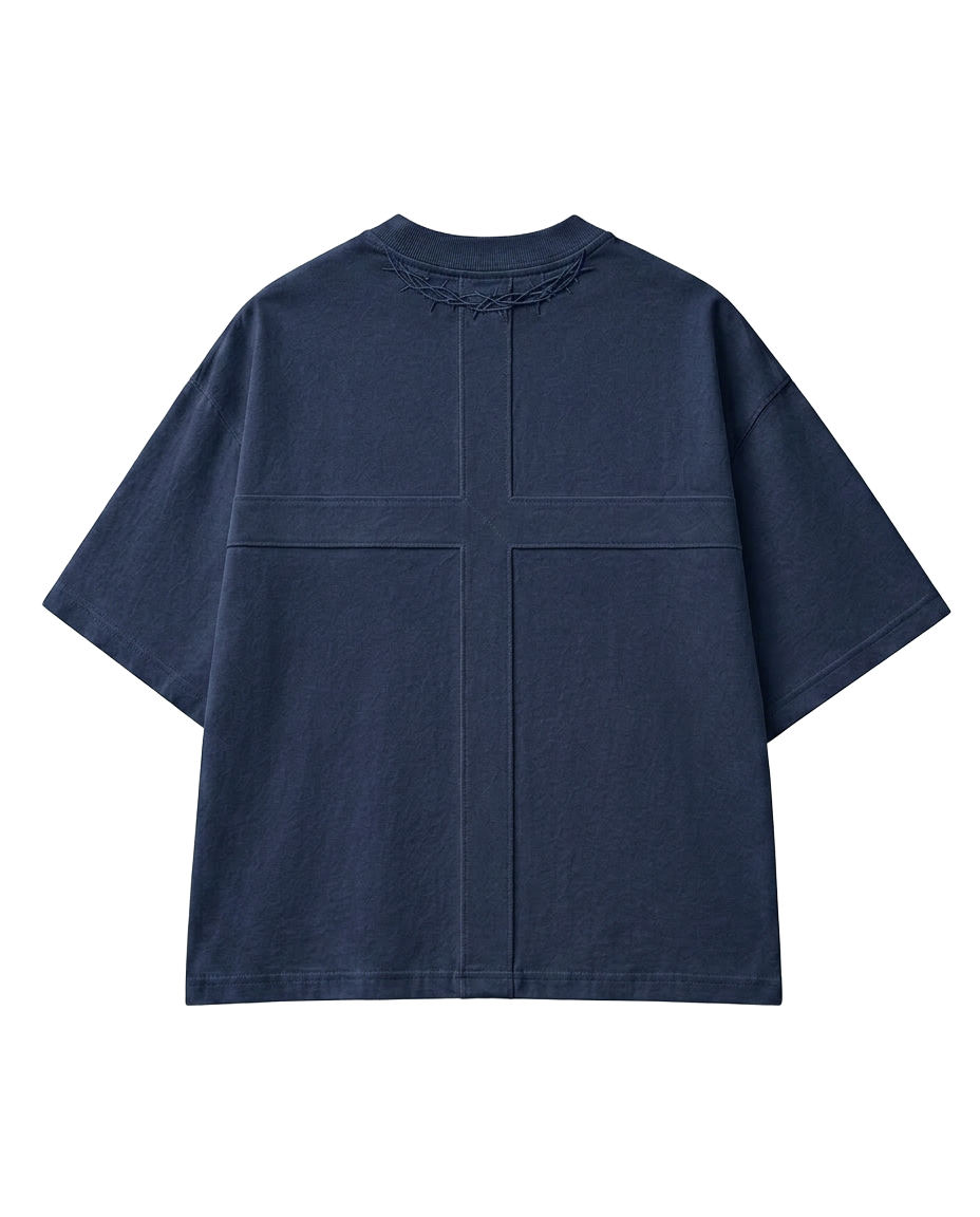 navy Lamb of God tee, back